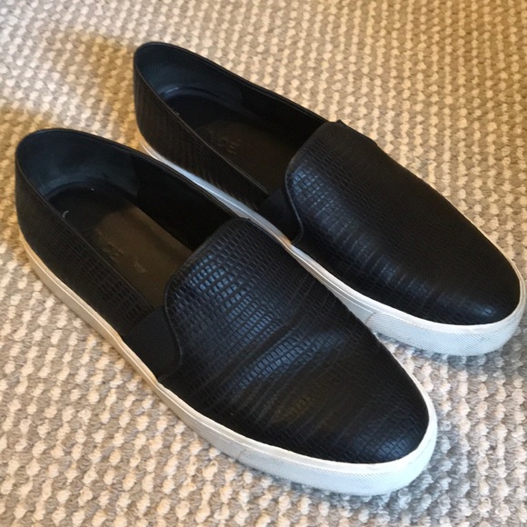 black snakeskin slip on sneakers